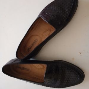 Santoni Men's Black Italy Leather Woven Slipon Loafer Size 9D